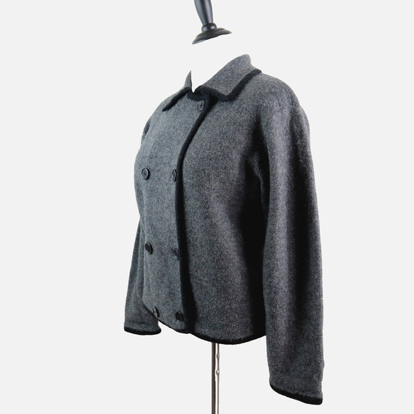 Vintage Herman Geist Size M Boiled Wool Jacket Gray Black - Picture 3 of 11